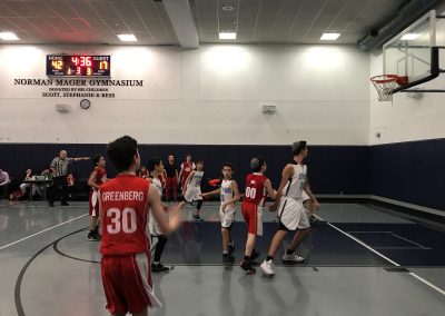 Yeshiva middle schools students play basketball