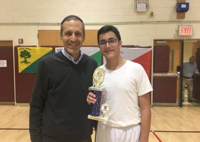 Judah Rhine with the 2018 Basketball champ from Yeshiva Har Torah