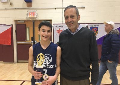 Judah Rhine with the 2018 Basketball champ from Manhattan Day School