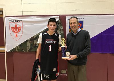 Judah Rhine with the basketball all star from Hillel Yeshiva