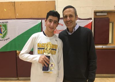 Judah Rhine with the 2018 Basketball champ from Magen David Yeshiva