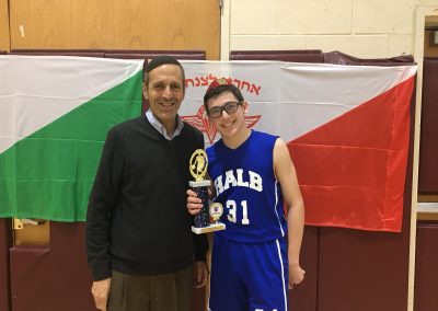 Judah Rhine with the 2018 Basketball champ from Hebrew Academy - Long Beach