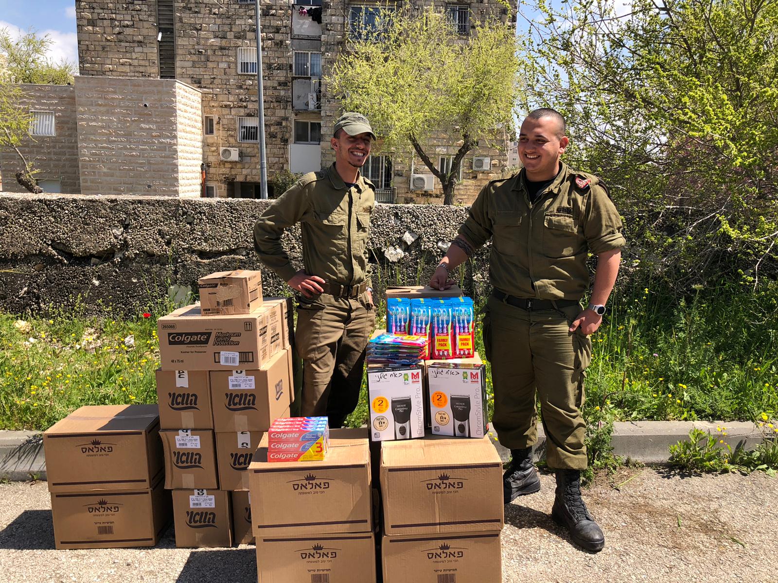 Giving Hygienic Supplies to Soldiers to Help Combat COVID-19